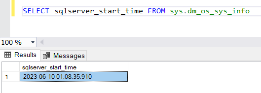 Multiple ways to check the last restart time of sql server